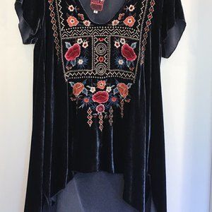 Johnny  Was Silk Velvet-Blend Top